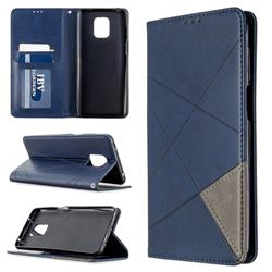Prismatic Slim Magnetic Sucking Stitching Wallet Flip Cover for Xiaomi Redmi Note 9s / Note9 Pro / Note 9 Pro Max - Blue