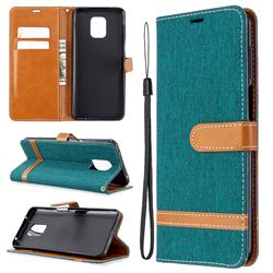 Jeans Cowboy Denim Leather Wallet Case for Xiaomi Redmi Note 9s / Note9 Pro / Note 9 Pro Max - Green