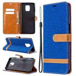 Jeans Cowboy Denim Leather Wallet Case for Xiaomi Redmi Note 9s / Note9 Pro / Note 9 Pro Max - Sapphire