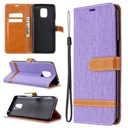 Jeans Cowboy Denim Leather Wallet Case for Xiaomi Redmi Note 9s / Note9 Pro / Note 9 Pro Max - Purple