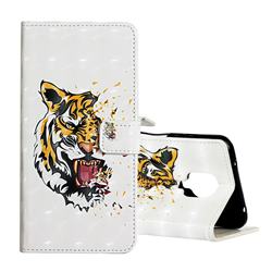 Toothed Tiger 3D Painted Leather Phone Wallet Case for Xiaomi Redmi Note 9s / Note9 Pro / Note 9 Pro Max