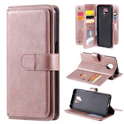 Multi-function Ten Card Slots and Photo Frame PU Leather Wallet Phone Case Cover for Xiaomi Redmi Note 9s / Note9 Pro / Note 9 Pro Max - Rose Gold