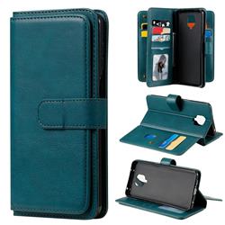 Multi-function Ten Card Slots and Photo Frame PU Leather Wallet Phone Case Cover for Xiaomi Redmi Note 9s / Note9 Pro / Note 9 Pro Max - Dark Green