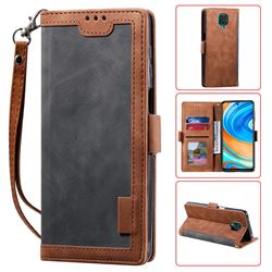 Luxury Retro Stitching Leather Wallet Phone Case for Xiaomi Redmi Note 9s / Note9 Pro / Note 9 Pro Max - Gray