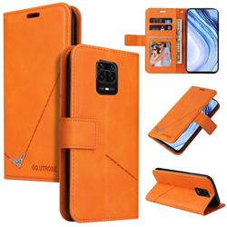 GQ.UTROBE Right Angle Silver Pendant Leather Wallet Phone Case for Xiaomi Redmi Note 9s / Note9 Pro / Note 9 Pro Max - Orange