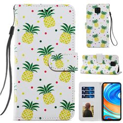 Pineapple Smooth Leather Phone Wallet Case for Xiaomi Redmi Note 9s / Note9 Pro / Note 9 Pro Max