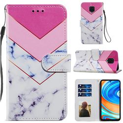 Smoke Marble Smooth Leather Phone Wallet Case for Xiaomi Redmi Note 9s / Note9 Pro / Note 9 Pro Max