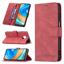Binfen Color RFID Blocking Leather Wallet Case for Xiaomi Redmi Note 9s / Note9 Pro / Note 9 Pro Max - Red