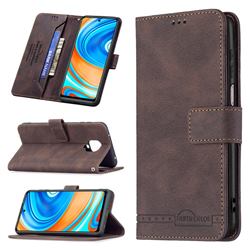 Binfen Color RFID Blocking Leather Wallet Case for Xiaomi Redmi Note 9s / Note9 Pro / Note 9 Pro Max - Brown
