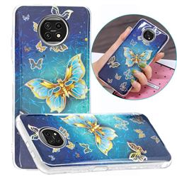 Golden Butterfly Painted Galvanized Electroplating Soft Phone Case Cover for Xiaomi Redmi Note 9T