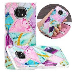 Triangular Marble Painted Galvanized Electroplating Soft Phone Case Cover for Xiaomi Redmi Note 9T
