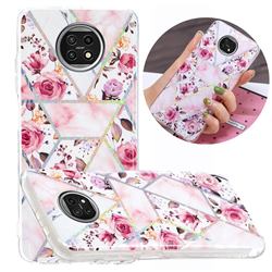 Rose Flower Painted Galvanized Electroplating Soft Phone Case Cover for Xiaomi Redmi Note 9T