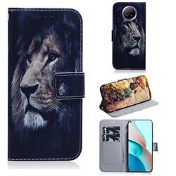 Lion Face PU Leather Wallet Case for Xiaomi Redmi Note 9T
