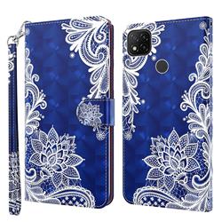 White Lace 3D Painted Leather Wallet Case for Mi Xiaomi Poco C3