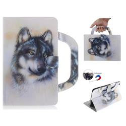 Snow Wolf Handbag Tablet Leather Wallet Flip Cover for Xiaomi Mi Pad 4 (8 inch)