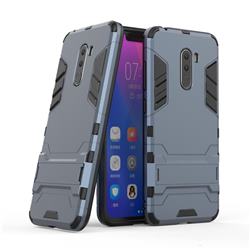 Armor Premium Tactical Grip Kickstand Shockproof Dual Layer Rugged Hard Cover for Mi Xiaomi Pocophone F1 - Navy
