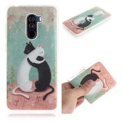 Black and White Cat IMD Soft TPU Cell Phone Back Cover for Mi Xiaomi Pocophone F1
