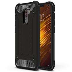 King Kong Armor Premium Shockproof Dual Layer Rugged Hard Cover for Mi Xiaomi Pocophone F1 - Black Gold