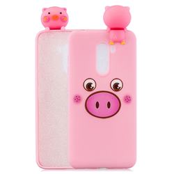 Small Pink Pig Soft 3D Climbing Doll Soft Case for Mi Xiaomi Pocophone F1