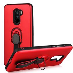 Raytheon Multi-function Ribbon Stand Back Cover for Mi Xiaomi Pocophone F1 - Red