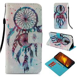 ColorDrops Wind Chimes 3D Painted Leather Wallet Case for Mi Xiaomi Pocophone F1