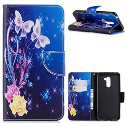 Yellow Flower Butterfly Leather Wallet Case for Mi Xiaomi Pocophone F1