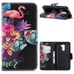 Flowers Flamingos Leather Wallet Case for Mi Xiaomi Pocophone F1