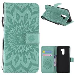 Embossing Sunflower Leather Wallet Case for Mi Xiaomi Pocophone F1 - Green