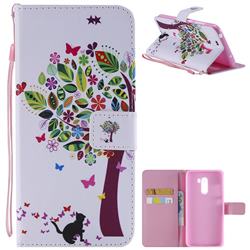 Cat and Tree PU Leather Wallet Case for Mi Xiaomi Pocophone F1