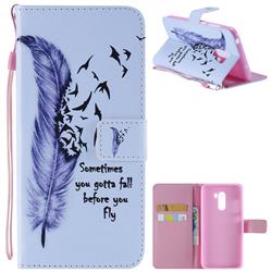 Feather Birds PU Leather Wallet Case for Mi Xiaomi Pocophone F1
