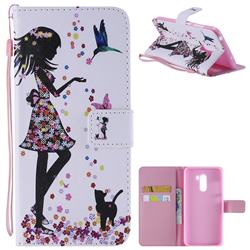 Petals and Cats PU Leather Wallet Case for Mi Xiaomi Pocophone F1