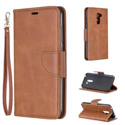 Classic Sheepskin PU Leather Phone Wallet Case for Mi Xiaomi Pocophone F1 - Brown