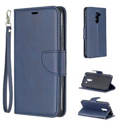 Classic Sheepskin PU Leather Phone Wallet Case for Mi Xiaomi Pocophone F1 - Blue