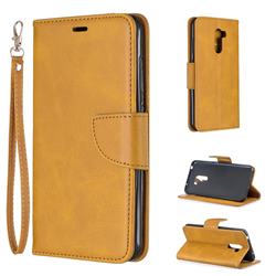 Classic Sheepskin PU Leather Phone Wallet Case for Mi Xiaomi Pocophone F1 - Yellow
