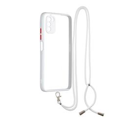 Necklace Cross-body Lanyard Strap Cord Phone Case Cover for Mi Xiaomi Poco M3 - White