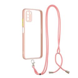 Necklace Cross-body Lanyard Strap Cord Phone Case Cover for Mi Xiaomi Poco M3 - Pink