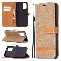 Jeans Cowboy Denim Leather Wallet Case for Mi Xiaomi Poco M3 - Brown