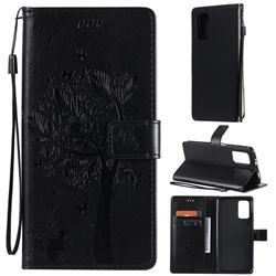 Embossing Butterfly Tree Leather Wallet Case for Mi Xiaomi Poco M3 - Black