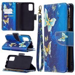Golden Butterflies Binfen Color BF03 Retro Zipper Leather Wallet Phone Case for Mi Xiaomi Poco M3
