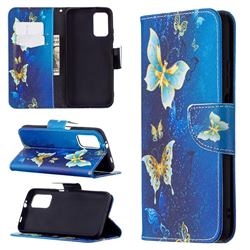 Golden Butterflies Leather Wallet Case for Mi Xiaomi Poco M3