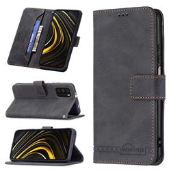 Binfen Color RFID Blocking Leather Wallet Case for Mi Xiaomi Poco M3 - Black