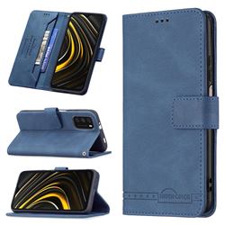 Binfen Color RFID Blocking Leather Wallet Case for Mi Xiaomi Poco M3 - Blue