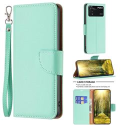Classic Luxury Litchi Leather Phone Wallet Case for Mi Xiaomi Poco M4 Pro 4G - Green