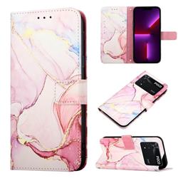 Rose Gold Marble Leather Wallet Protective Case for Mi Xiaomi Poco M4 Pro 4G