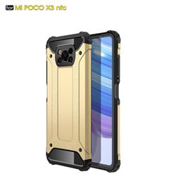 King Kong Armor Premium Shockproof Dual Layer Rugged Hard Cover for Mi Xiaomi Poco X3 NFC - Champagne Gold