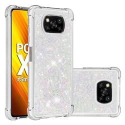 Dynamic Liquid Glitter Sand Quicksand Star TPU Case for Mi Xiaomi Poco X3 NFC - Pink