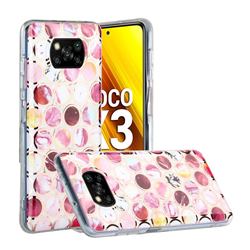 Round Puzzle Painted Marble Electroplating Protective Case for Mi Xiaomi Poco X3 NFC