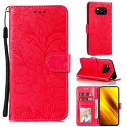 Intricate Embossing Lace Jasmine Flower Leather Wallet Case for Mi ...