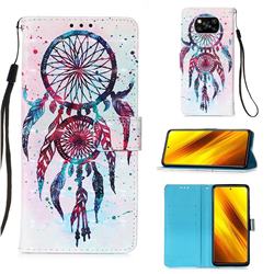 ColorDrops Wind Chimes 3D Painted Leather Wallet Case for Mi Xiaomi Poco X3 NFC