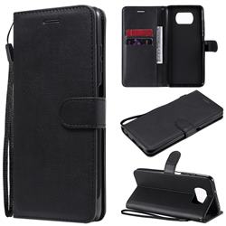 Retro Greek Classic Smooth PU Leather Wallet Phone Case for Mi Xiaomi Poco X3 NFC - Black